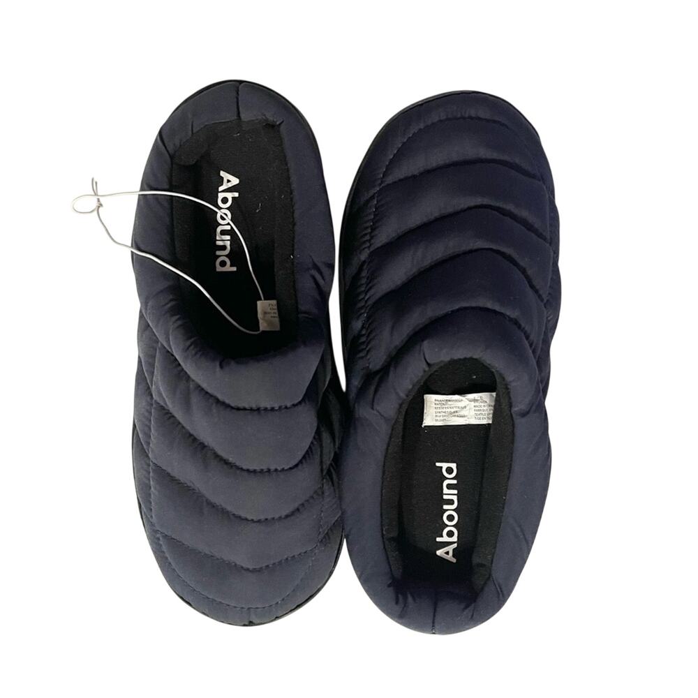 Abound Mens Nylon Closed Toe Indoor Outdoor Slippers Navy Blue Size 7/8‎ NWOT